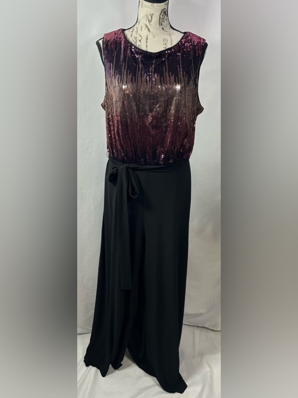 🩷Black Wide-Leg Wrap Pants with Waist Tie - Picture 2 of 12
